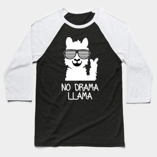 Funny Llama, No Drama Llama Sunglasses Llama Gift Fun Alpaca Baseball T-Shirt